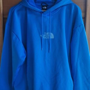 The North Face Evolution hoodie in a blue colorway. 